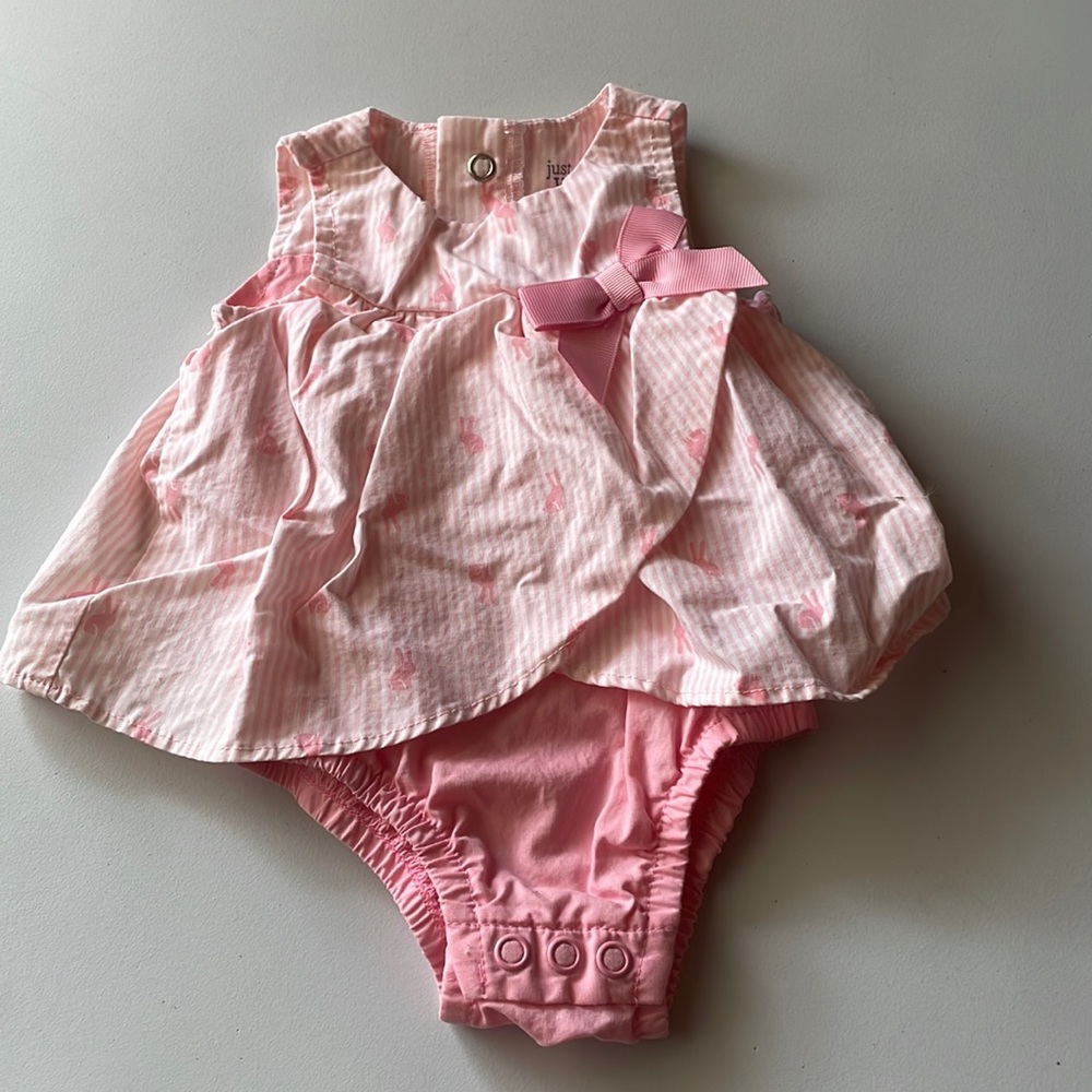 Carters jet one you dress, newborn bunnies pink never wore